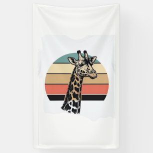 Vintage-Giraffe-Sonnenuntergang-Safari-Vector-Shir Banner
