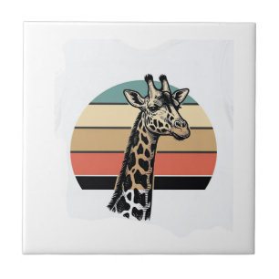 Vintage-Giraffe-Sonnenuntergang-Safari-Vector-Shir Fliese