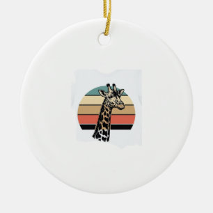 Vintage-Giraffe-Sonnenuntergang-Safari-Vector-Shir Keramik Ornament
