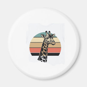 Vintage-Giraffe-Sonnenuntergang-Safari-Vector-Shir Magnet