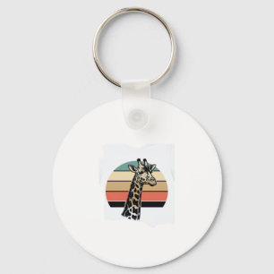 Vintage-Giraffe-Sonnenuntergang-Safari-Vector-Shir Schlüsselanhänger