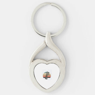 Vintage-Giraffe-Sonnenuntergang-Safari-Vector-Shir Schlüsselanhänger