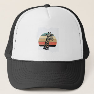 Vintage-Giraffe-Sonnenuntergang-Safari-Vector-Shir Truckerkappe