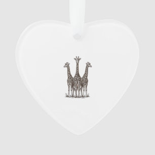 Vintage-Giraffe-Sonnenuntergangs-Stich-Safari-Shir Ornament