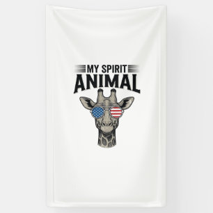Vintage-Giraffe-Spirit-Tier-patriotisches-Shirt De Banner
