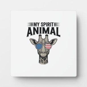 Vintage-Giraffe-Spirit-Tier-patriotisches-Shirt-De Fotoplatte