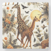 Vintage Giraffe Steinuntersetzer (Vorderseite)
