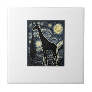 Vintage-Giraffe-Sternennacht-Gravur-Shirt_1 Fliese
