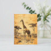 Vintage Giraffe Südafrika Savanne Postcard Postkarte (Stehend Vorderseite)