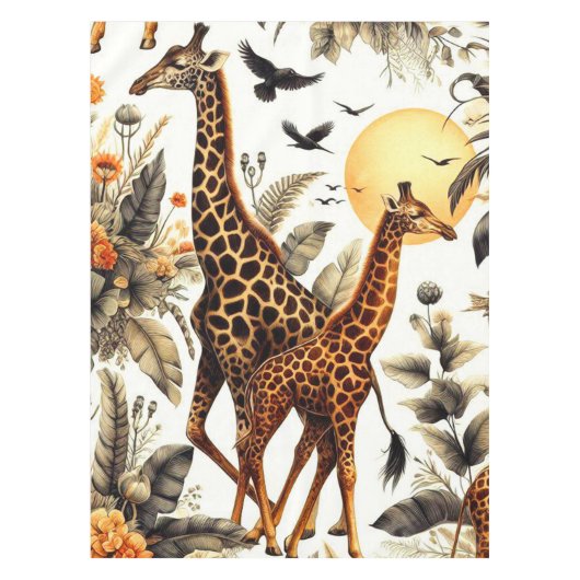 Vintage Giraffe Tischdecke (Vorderseite)