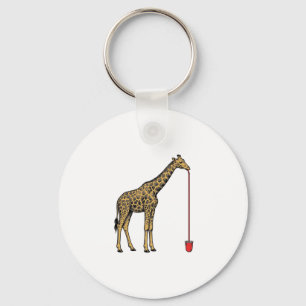 Vintage-Giraffe-Trinkhalm-Vektordesign_1 Schlüsselanhänger