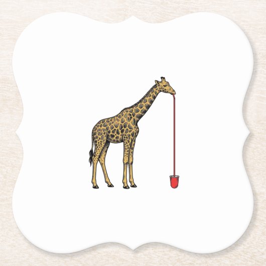 Vintage-Giraffe-Trinkhalm-Vektordesign_1 Untersetzer (Vorderseite)