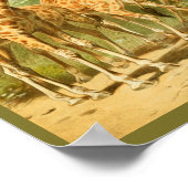 Vintage Giraffen essen Blätter Tierkunst drucken Poster (Ecke)