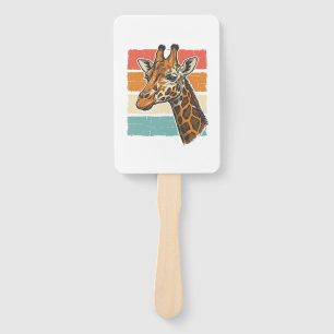 Vintage-Giraffen-Kopf Retro-Sonnenuntergang-Vektor Fächer
