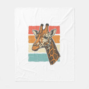 Vintage-Giraffen-Kopf Retro-Sonnenuntergang-Vektor Fleecedecke