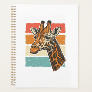 Vintage-Giraffen-Kopf Retro-Sonnenuntergang-Vektor Planer