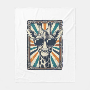 Vintage-Giraffen-Sonnenbrille Fleecedecke