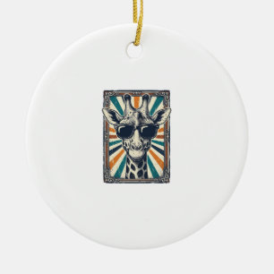 Vintage-Giraffen-Sonnenbrille Keramik Ornament