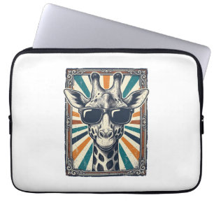 Vintage-Giraffen-Sonnenbrille Laptopschutzhülle