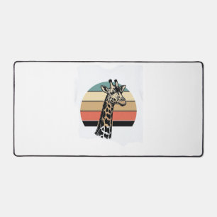 Vintage-Giraffen-Sonnenuntergang-Safari-Vector-Shi Schreibtischunterlage