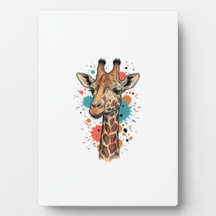 Vintage-Giraffen-Stich auf weißem Shirt-Design ( Fotoplatte