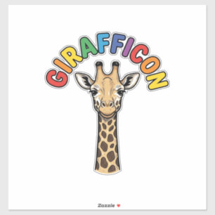 Vintage-Giraffen-Symbol Süßes Tier-Shirt-Design_1 Aufkleber