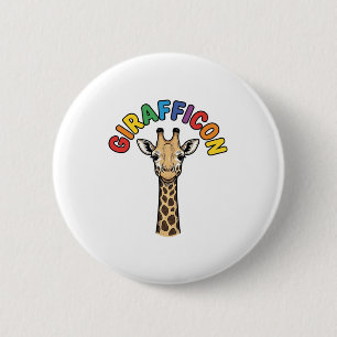 Vintage-Giraffen-Symbol Süßes Tier-Shirt-Design_1 Button