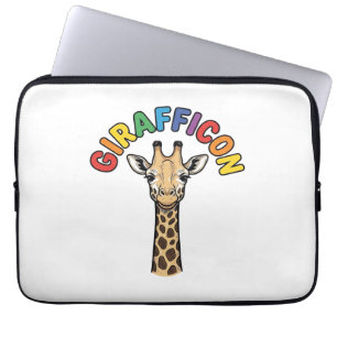 Vintage-Giraffen-Symbol Süßes Tier-Shirt-Design_1 Laptopschutzhülle