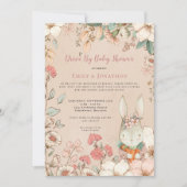 Vintage Girl-Blütenlaufwerk mit Babydusche Einladung (Vorderseite)