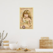 Vintage Girl-Cotton-Thread-Werbung Poster (Küche)
