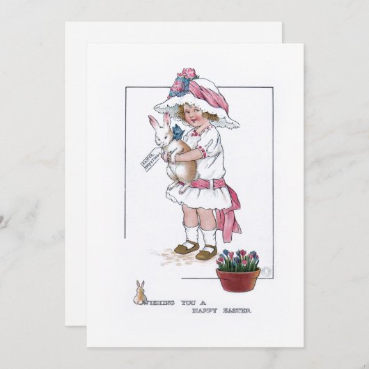 Vintage Girl Feiertagskarte (Vorne/Hinten)