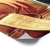 Vintage Girl-Illustration Poster (Ecke)