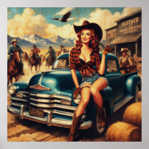 Vintage Girl-Illustration Poster