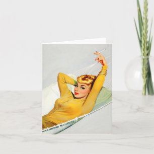 Vintage "Girl in Hammock" Note Card Feiertagskarte