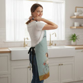 Vintage Girl on Bicycle Personalized Floral Schürze