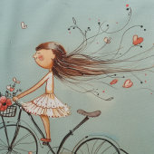 Vintage Girl on Bicycle Personalized Floral Schürze