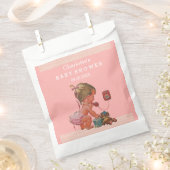 Vintage Girl on Phone Baby Dusche Chevronen Geschenktütchen (Ausgeschnitten)