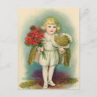 Vintage Girl Postcard ein frohes Weihnachtsfest Feiertagspostkarte