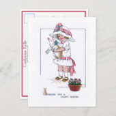 Vintage Girl Postkarte (Vorne/Hinten)
