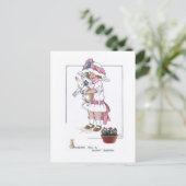 Vintage Girl Postkarte (Stehend Vorderseite)