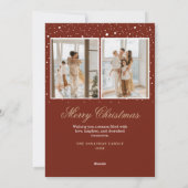 Vintage Girl Retro Schnee Weihnachtskarten Feiertagskarte (Rückseite)