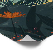 Vintage Girl-Silhouette unter dem Mondplakat Poster (Ecke)