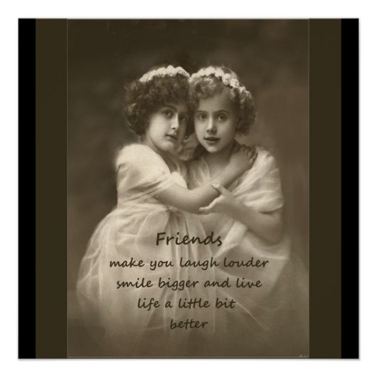 Vintage Girlfriends Freundschaftsangebot Poster (Vorderseite)