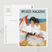 Vintage Girls am Strand Postkarte (Vorne/Hinten)