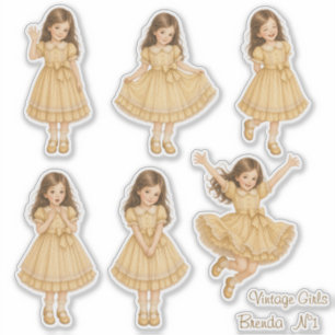 Vintage Girls - Brenda - n°1 Stickerbogen Aufkleber