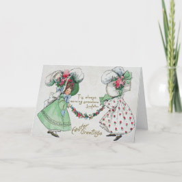 Vintage Girls Dress Hats Antikes Osterfest Feiertagskarte