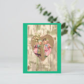 Vintage Girls Feiertagspostkarte (Stehend Vorderseite)