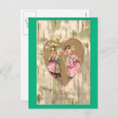 Vintage Girls Feiertagspostkarte (Vorne/Hinten)
