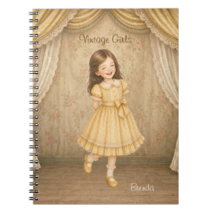 Vintage Girls Notizbuch mit Brenda Fröhlich Lache Notizblock