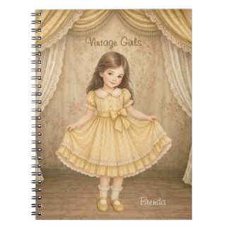 Vintage Girls Notizbuch mit Brenda Notizblock